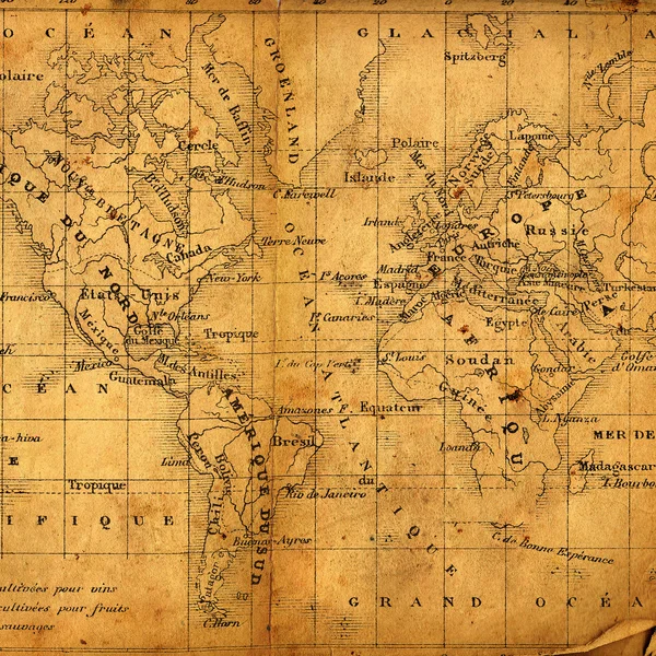 Древняя карта Стоковое Изображение