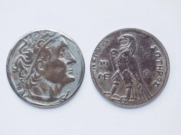 Старые греческие монеты Лицензионные Стоковые Изображения