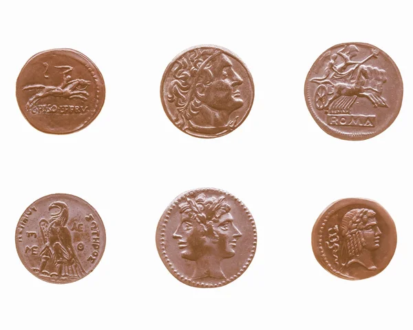 Древние монеты Винтаж Лицензионные Стоковые Изображения
