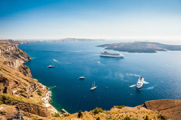 Лайнеры круиза около греческих островов Стоковое Фото