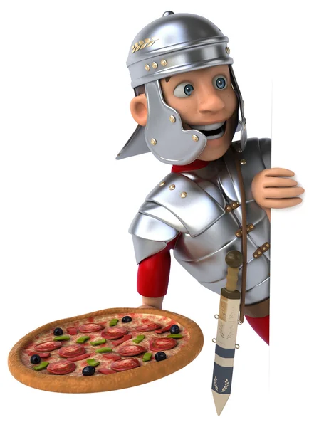 Римский солдат с пиццей Стоковая Картинка