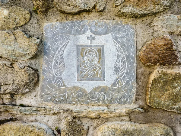 Древних греков Девы Марии изображение на каменной стены Стоковое Изображение