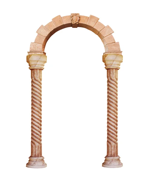 Греческие колонны и арки, изолированные на белом фоне — стоковое фото