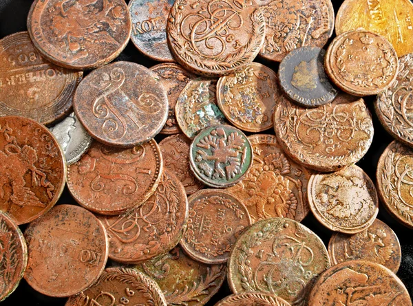 Старинные российские имперские монеты — стоковое фото