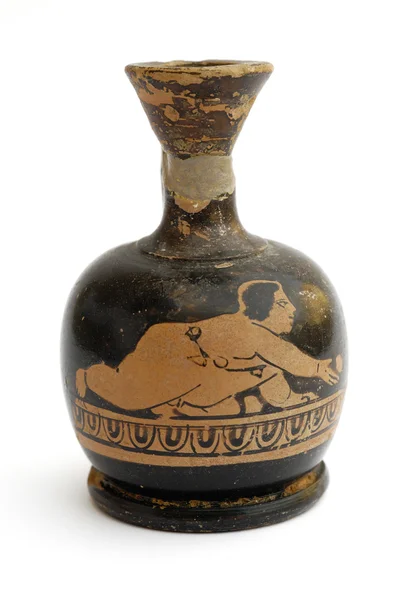 Человеческих фигур на древней греческой вазе, оригинальные Стоковое Фото