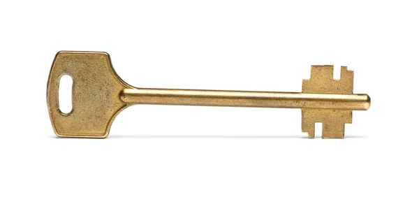 Античная золотая дверь ключ изолированные Стоковая Картинка