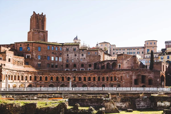 Посмотреть Зданий Руин Римского Форума Риме Италия — стоковое фото