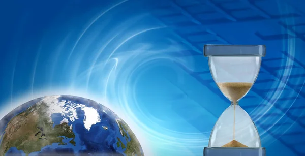 Планета и Песочные часы на абстрактный фон в технологических — стоковое фото