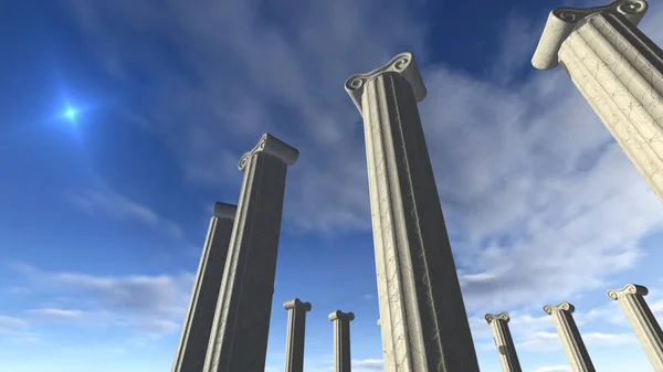 Древнегреческие колонны — стоковое фото
