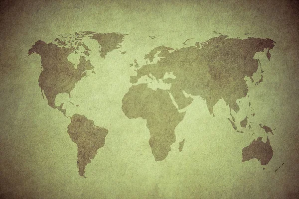 Гранж Карта Мира Темных Тонах Стоковая Картинка