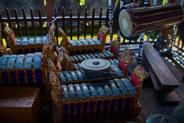 Traditional Percussion Music Instruments Bali Indonesia Traditional Musical Instruments Used — стоковое фото