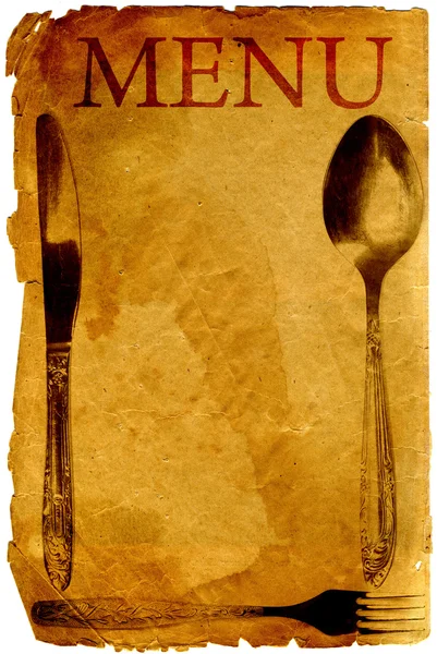 Винтаж меню с ложка, вилка и нож Лицензионные Стоковые Фото