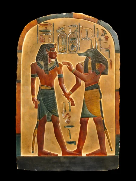 Фараон и Анубиса. Египетский палитра — стоковое фото