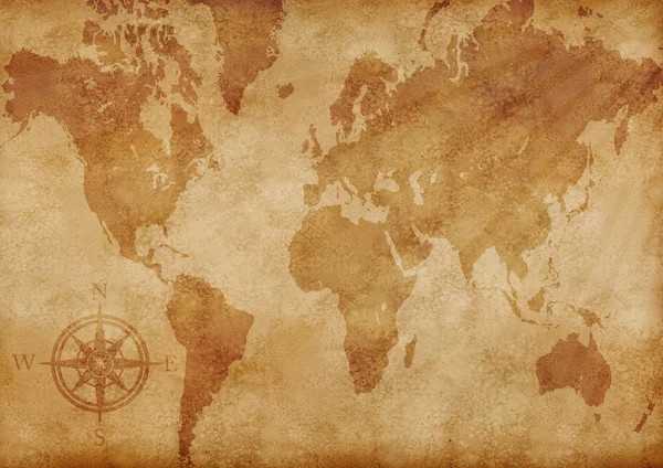 Компьютерная старым карта мира Лицензионные Стоковые Фото