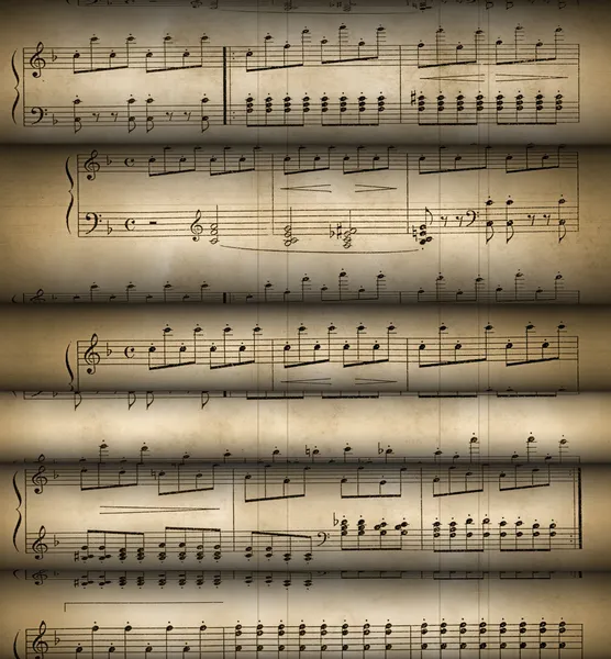 Ролл старые музыкальные ноты — стоковое фото