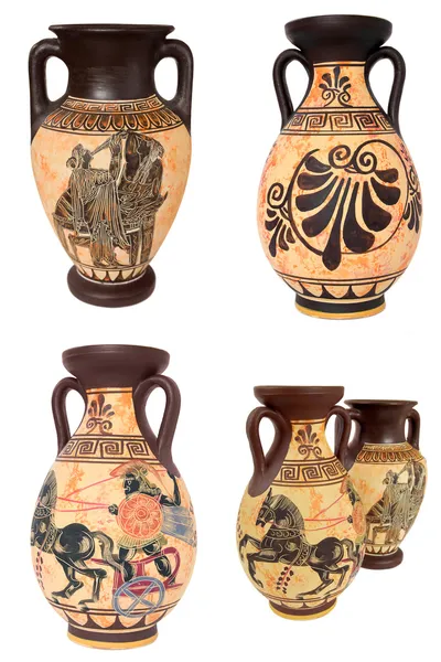 Греческие вазы коллаж Стоковое Изображение