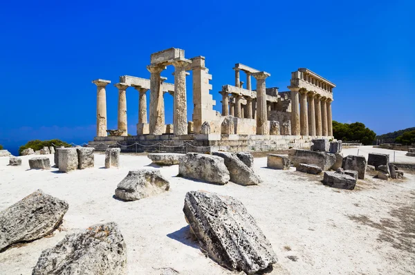 Руины храма на острове Эгина, Греция Лицензионные Стоковые Изображения