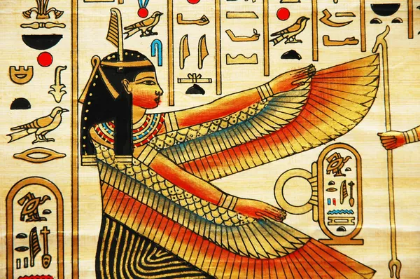 Папирус с элементами истории древнего Египта — стоковое фото