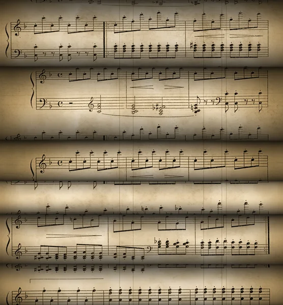 Ролл старые музыкальные ноты — стоковое фото