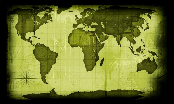 Старая бумага карта мира Стоковая Картинка