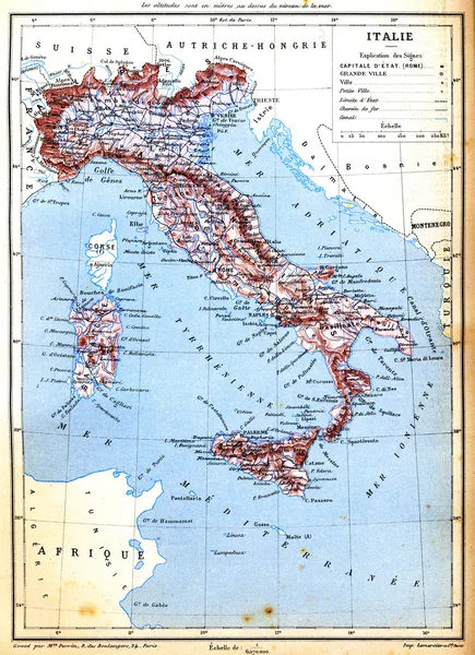 Карта Италии — стоковое фото