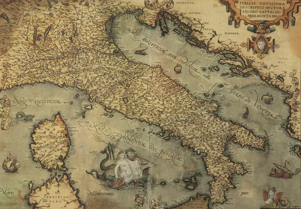 Старинная карта Италии Лицензионные Стоковые Фото