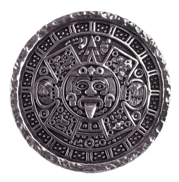 Медальон выгравирован с календарем майя — стоковое фото