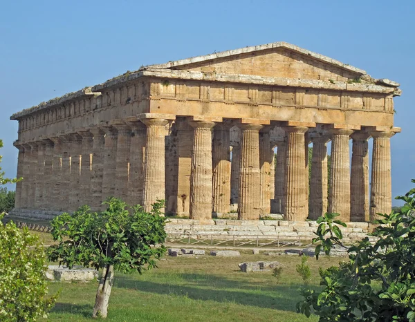 Великолепные древние греческие колонны храма очень хорошо сохранились — стоковое фото