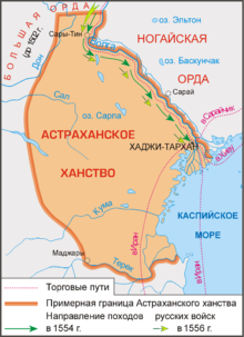 Астраханское ханство карта